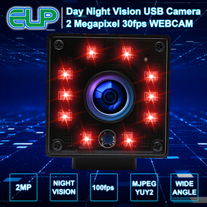ELP Camera USB 1080P Wide Angle Fisheye 170degree IR LED Infrared Webcam PC Camera with Mini <strong>Case</strong> USB Camera for <strong>Raspberry</strong> <strong>Pi</strong> - Product Image 2