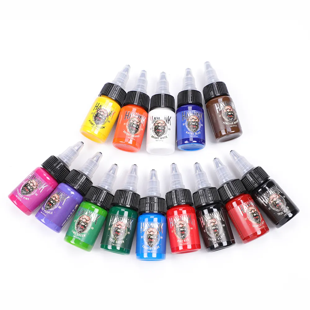 Hawink — encre de tatouage temporaire, 15 ML, 14 couleurs, pigments permanents, vente en gros, usine directe