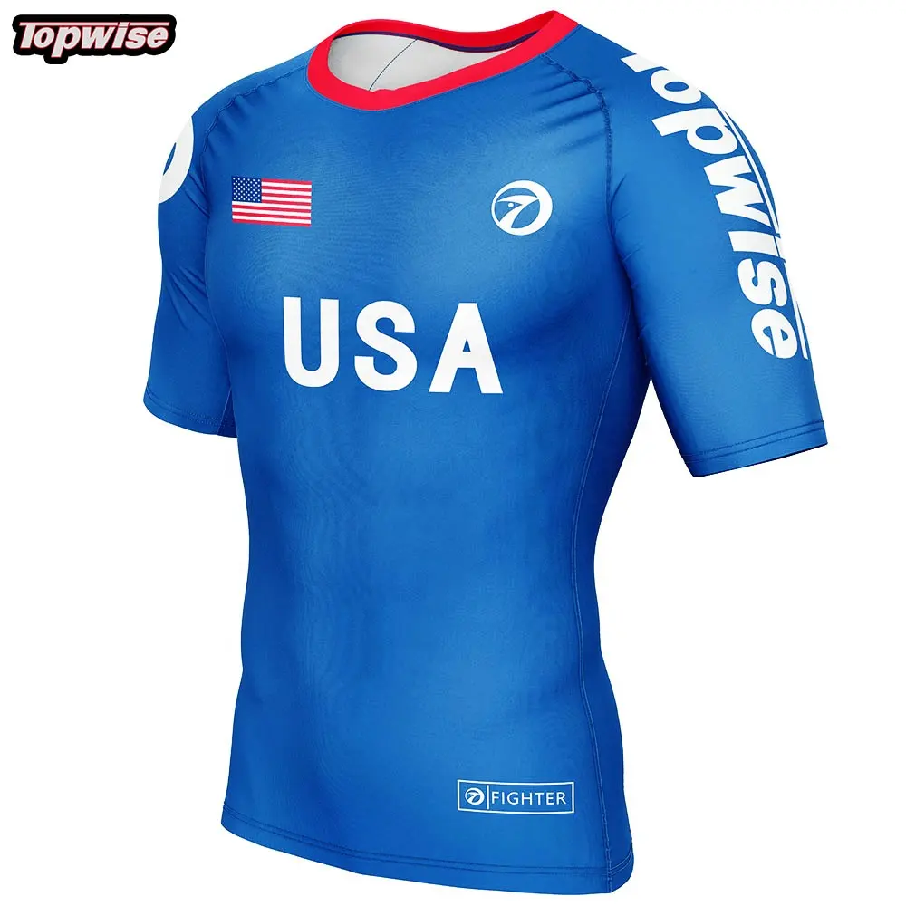 Hoàn toàn thăng hoa thiết kế tùy chỉnh MMA rashguards vật lộn không có gi bjj USA jiu jitsu Rashguard