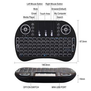 7 Color Backlight 2.4G Mini Wireless <strong>Keyboard</strong> with Touchpad Smart TV Box Air Mouse Remote <strong>Control</strong> I8 Fixed <strong>Code</strong> - Product Image 5