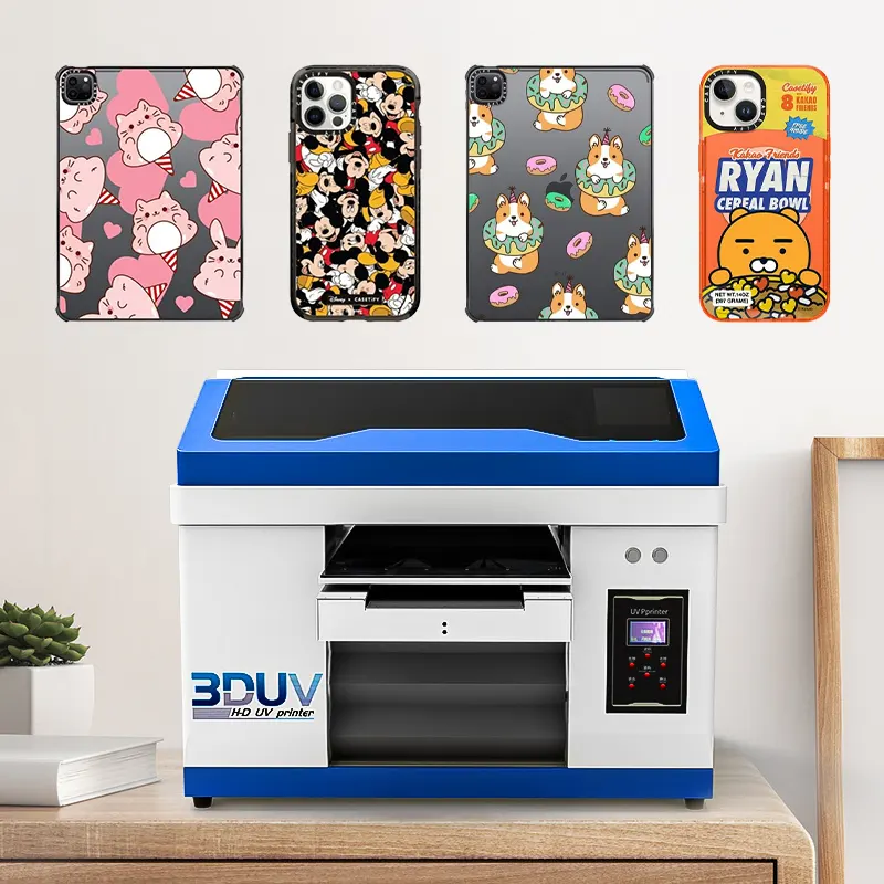 यूवी प्रिंटर छोटा बहु-कार्यात्मक फ्लैट केटी स्टिकर नेल पीवीसी कार्ड स्टिकर कांच की बोतल मग मोबाइल फोन शैल बनाने वाला प्रिंटर