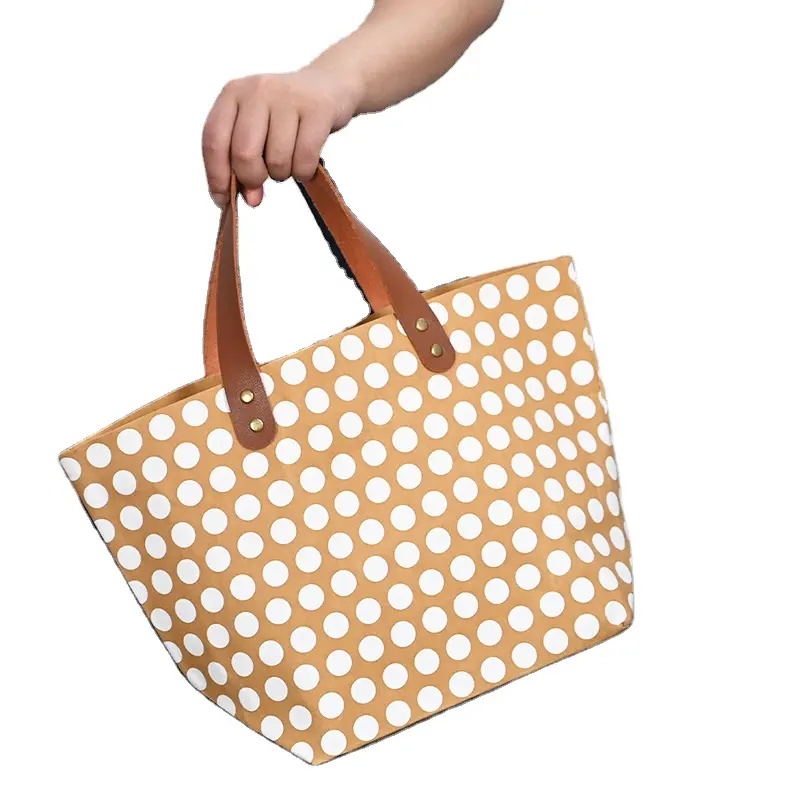 Bolso de hombro de compras suave de tela ligera impermeable con estampado personalizado bolso de mano DuPont bolsas Tyvek recubiertas de papel/