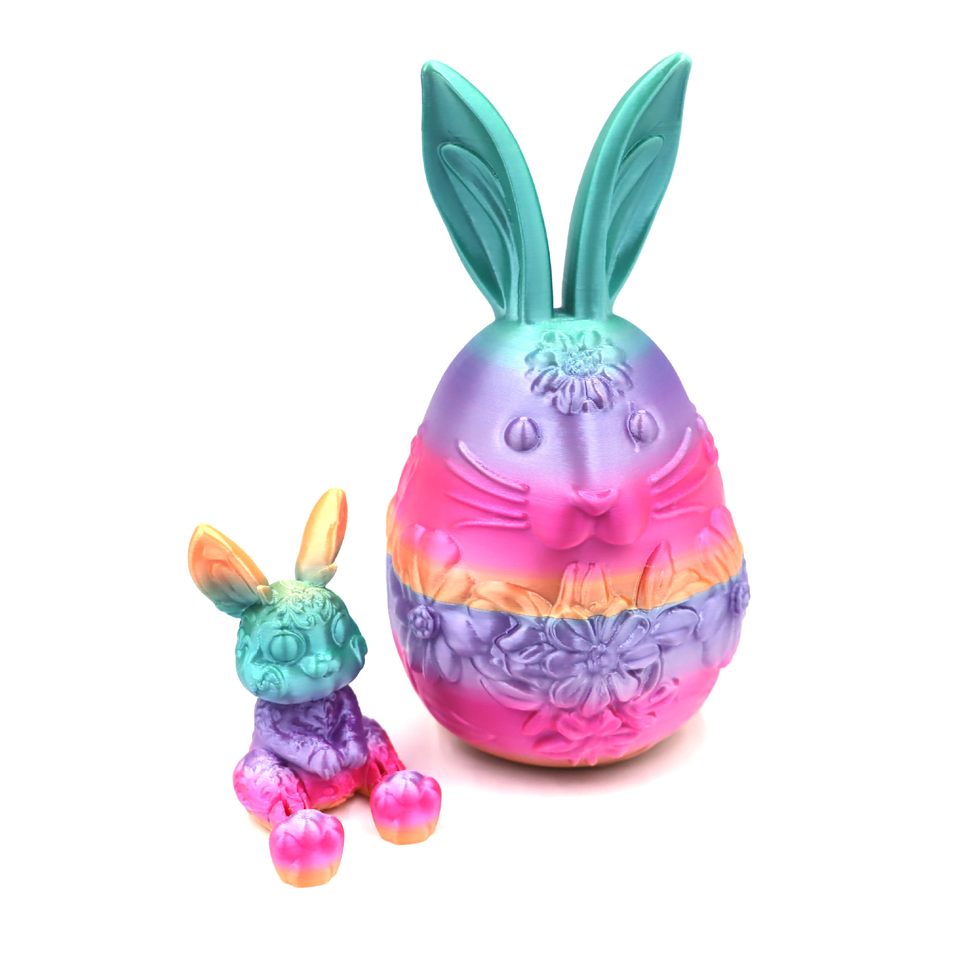 Hinged Rabbit 15.2cm Sunflower Rabbit Egg - Candy Color