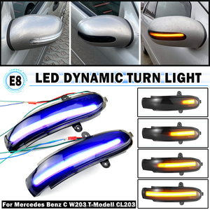 New 2X Flashing Water <strong>LED</strong> Dynamic Blinker Turn Signal Side Mirror Light for Mercedes Benz C <strong>Class</strong> W203 S203 CL203 2001-2007 - Product Image 6
