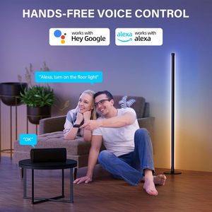 Yaratıcı modern RGB renkli LED zemin lambası beyaz gölge LED ışık Cafe oturma odası köşe ayakta için APP kontrolü ile - Product Image 4