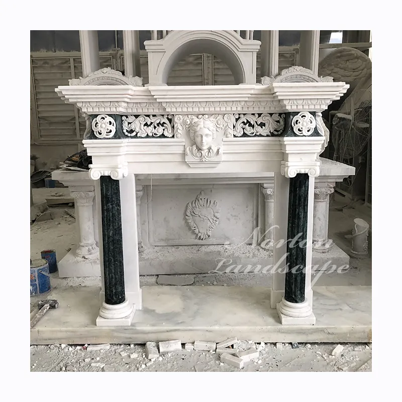Personalizada al aire libre francés de lujo de estilo de chimenea de piedra rodea eurppean blanco chimenea de mármol de marco para la venta