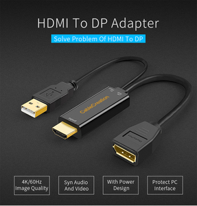 CableCreation 4K HD <strong>HDMI</strong> to DP Converter with USB Power Support 4K Resolutions 3D Audio Return <strong>HDMI</strong> to DisplayPort Adapter - Product Image 2