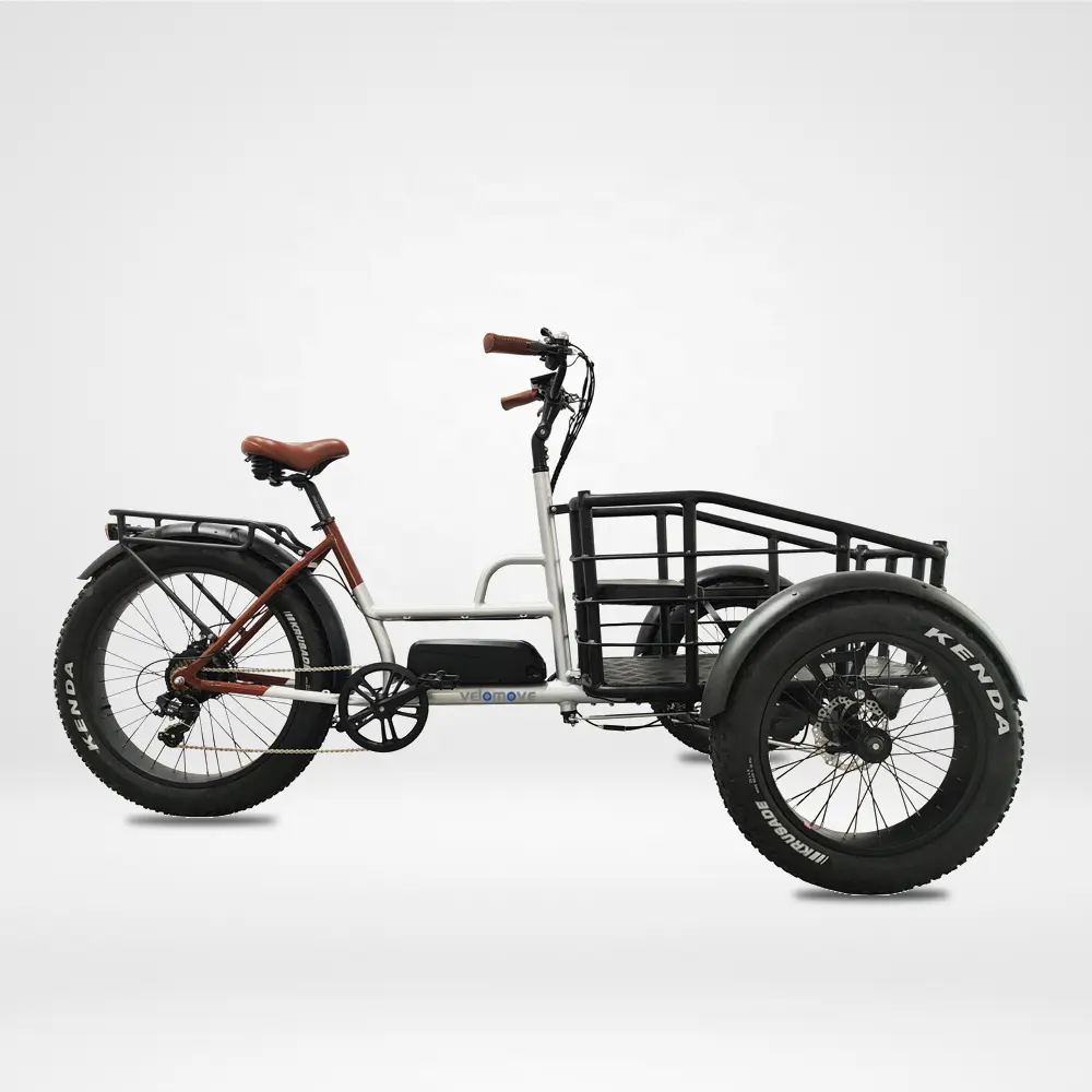 Chargeur frontal vélo cargo 48V 750w trois roues vélo cargo tricycle électrique vélo cargo 3 roue vélo