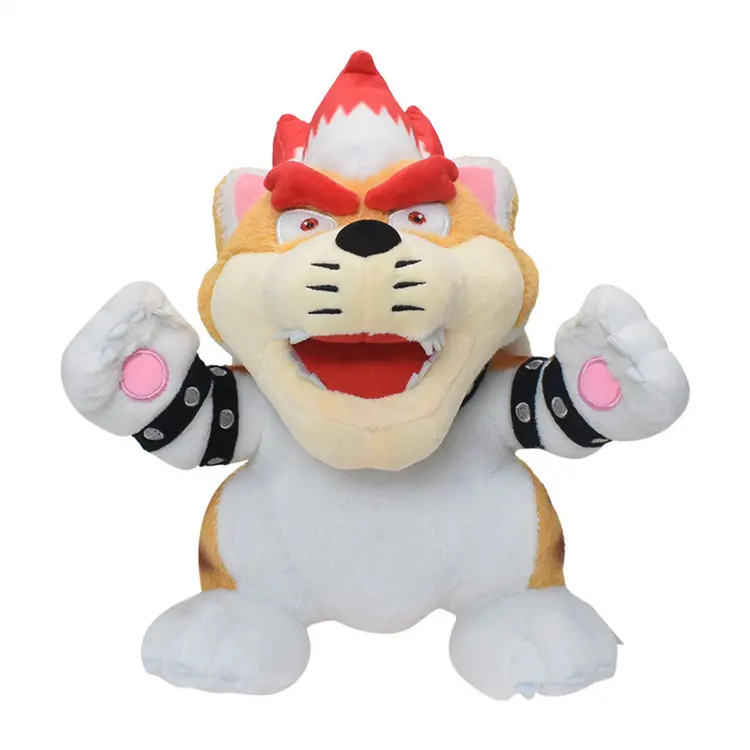 MB 21054 New 3D World Boss Bowser Koopa Bonecas De Pelúcia Recheado Ninja Cat Koopa Pompom Peluches Figura Boneca Coleção