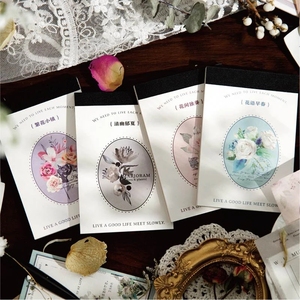 花卉记事本美学复古信息笔记期刊剪贴簿DIY文具材料纸 - Product Image 5