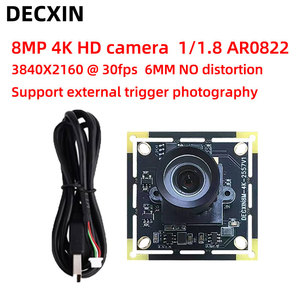 8MP USB 4K HDモジュール1/8インチAR0822広角歪みのないマシンビジョン産業用カメラが外部トリガーをサポート