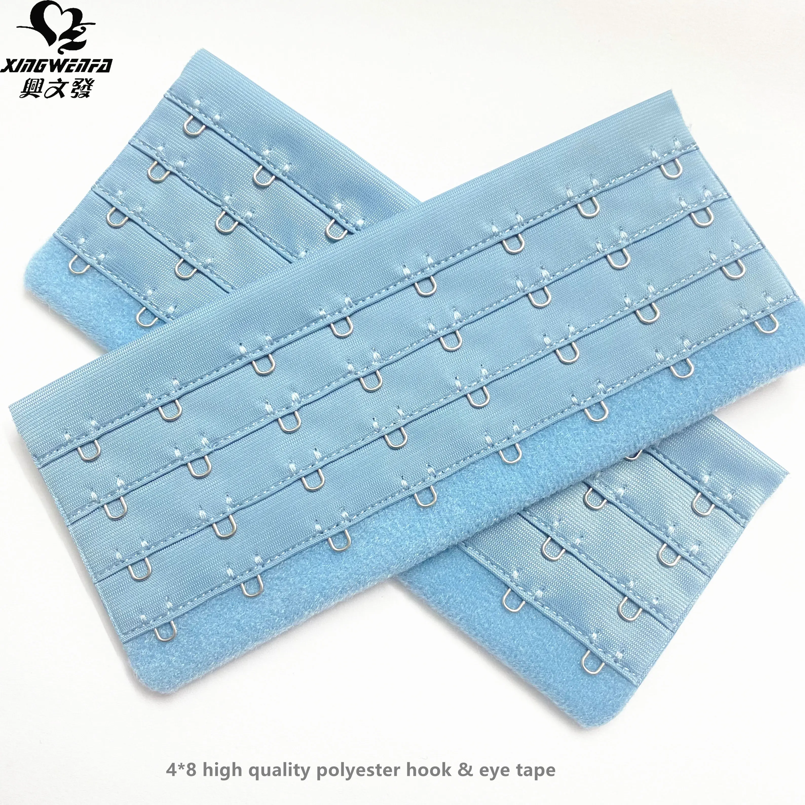 Unterwäsche Zubehör 4*8 blau gute Qualität High Polyester Korsett Haken Ösenband Shaper verwenden Haken und Ösenband