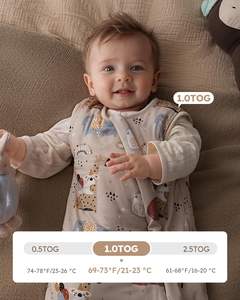 Sacco a pelo floreale in bambù Super morbido per neonati bambini piccoli con cerniera a 2 vie 1.0 Tog coperta invernale indossabile per 6-12 mesi bambino - Product Image 3