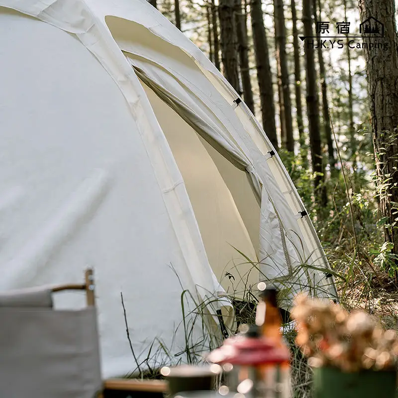 Tienda de campaña familiar de doble capa para exteriores, carpa de lona impermeable para senderismo, picnic, 5m, 12 personas