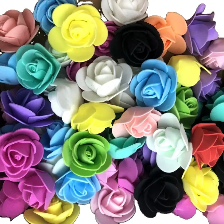 Foam rose head used on make rose bears pe rose flower 500 pieces per bag all colors in stock