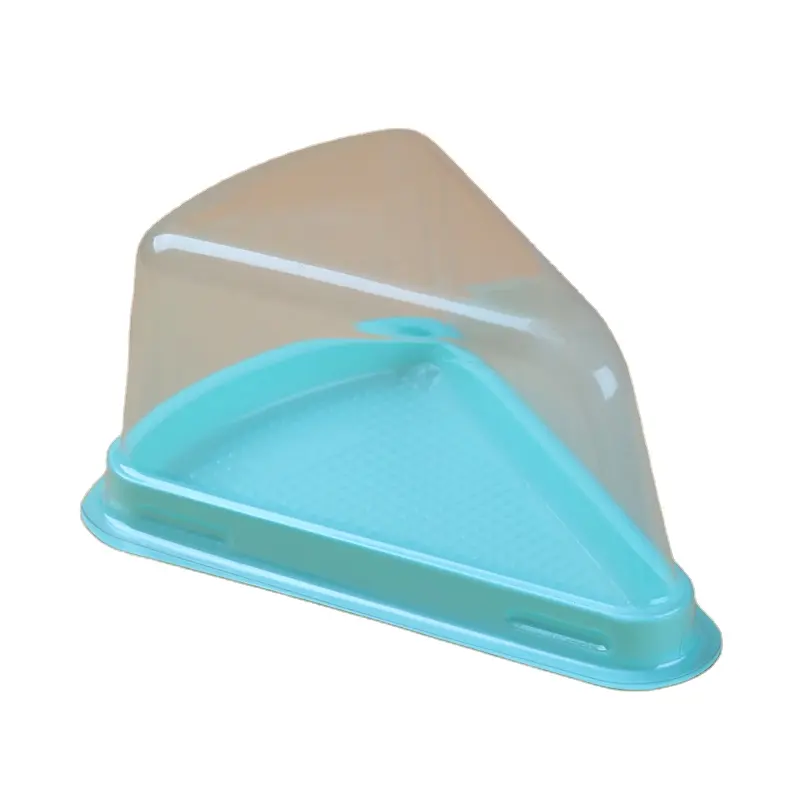 卸売6インチ透明三角プラスチックブリスター包装カッティングケーキボックスドーナツボックスシングルケーキ包装ボックス