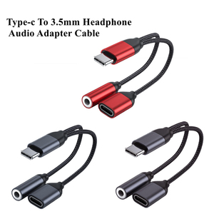 USB C型至3.5毫米耳机充电器适配器2合1高分辨率DAC快速充电加密狗电缆USB C至Aux音频插孔有现货 - Product Image 2