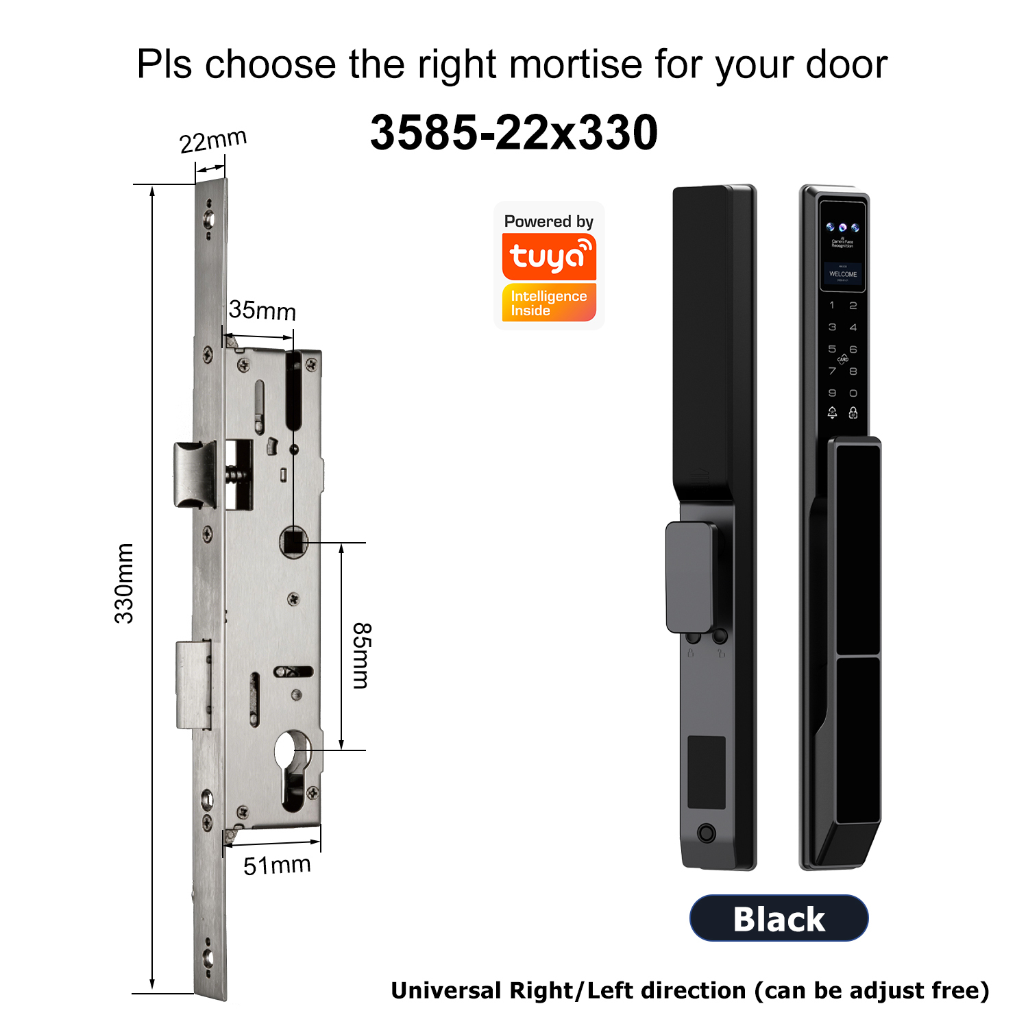 Z5 with 3585 Swing Single-point Mortise(22x330mm)