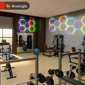 Phong cách công nghiệp <span class=keywords><strong>RGB</strong></span> thay đổi màu sắc dẫn ánh sáng làm việc IP65 đánh giá lục giác môi trường xung quanh ánh sáng cho phòng tập thể dục - Product Image 2