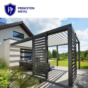 Açık özelleştirilmiş motorlu alüminyum lougazebo Gazebo otomatik açılış Rodent kemirgen geçirmez çerçeve ile balkon kaplı kemerler - Product Image 5