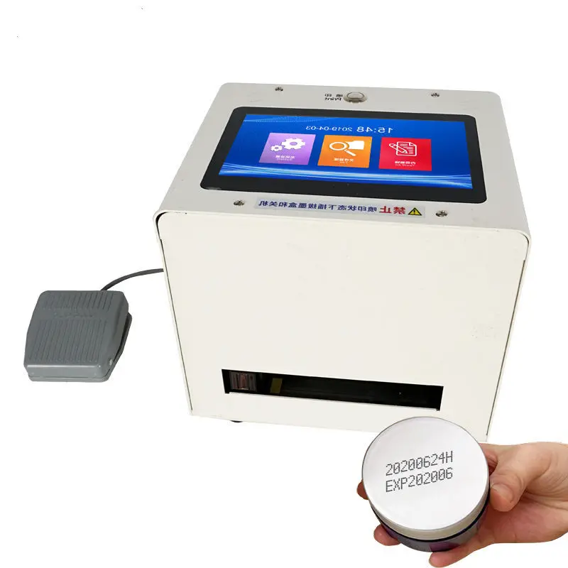 Impresora de inyección de tinta automática, inteligente, estática, pantalla táctil a Color de 7 pulgadas, 600DPI, USB, código QR, impresora de etiquetas de fecha de producción