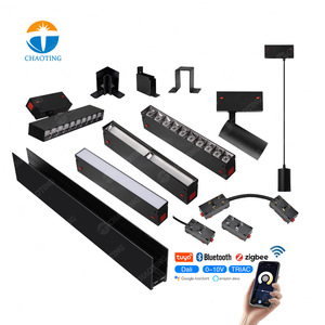 Zufällig Beweglichen LED Track Linear Scheinwerfer Mit Magnetische Schiene Und <span class=keywords><strong>Mobile</strong></span> APP Gesteuert <span class=keywords><strong>System</strong></span>