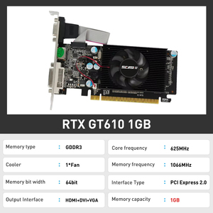 Nueva computadora de escritorio de precio más bajo DDR3 VGA Graphics 1G GPU GT610 GT-610 Nvidia Geforce GT 610 1GB Tarjeta de video - Product Image 2