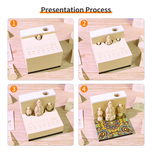 Chinese Buddhism Bodhisattva 3D <strong>Memo</strong> Pad Desktop Decor Lighted Paper Cut Art <strong>Cube</strong> 3D <strong>Notes</strong> <strong>Block</strong> With Calendar Sheets - Product Image 6