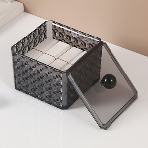 塑料单层棉签收纳盒带盖 - Product Image 3