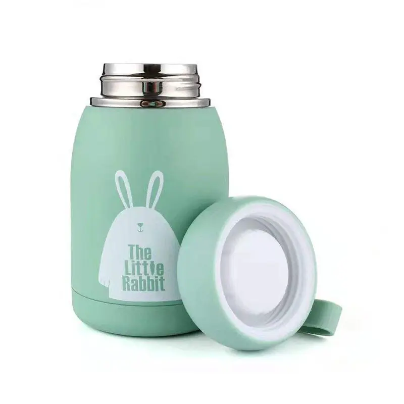 Cartone animato per bambini coniglio Thermos 320ml in acciaio inossidabile bottiglia di acqua isolante bottiglie di acqua per bambini