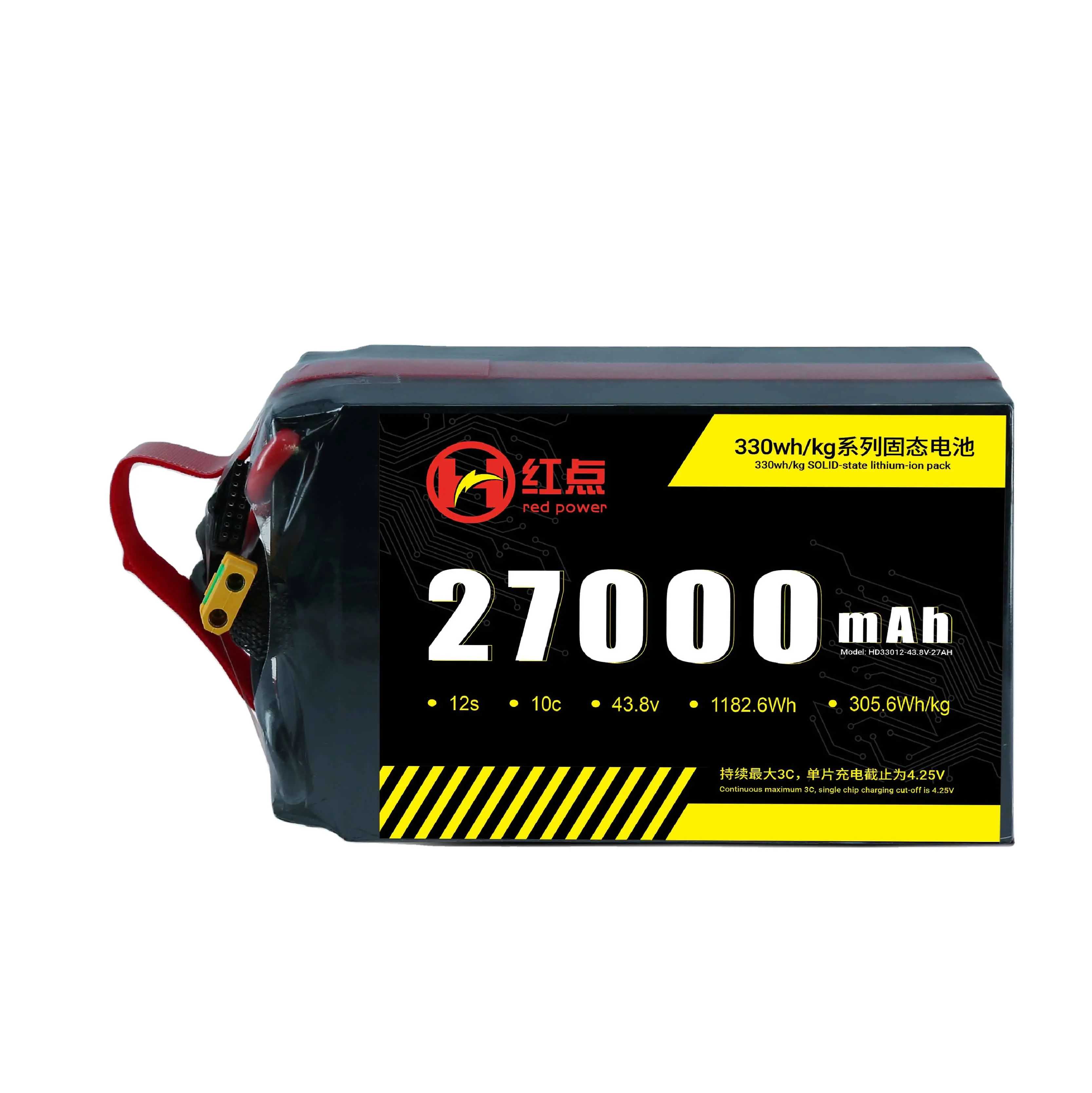 330 wh/kg 43,8 V 27000 mAh 27 Ah 12 S Festkörper-Batterie Lithium-Ionen-Hersteller HD UAV POWER Drohne UAV Festwind-Vtol-Mehrrotor