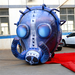 विज्ञापन प्रचार के लिए दो इंटरफ़ेस और पार्टिकुलेट फ़िल्टर रबर रेस्पिरेटर के साथ इन्फ्लैटेबल गैस मास्क - Product Image 5