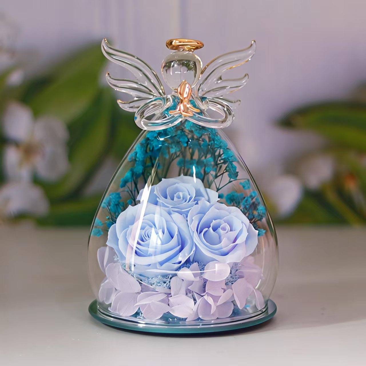 Azul claro - 3 rosas