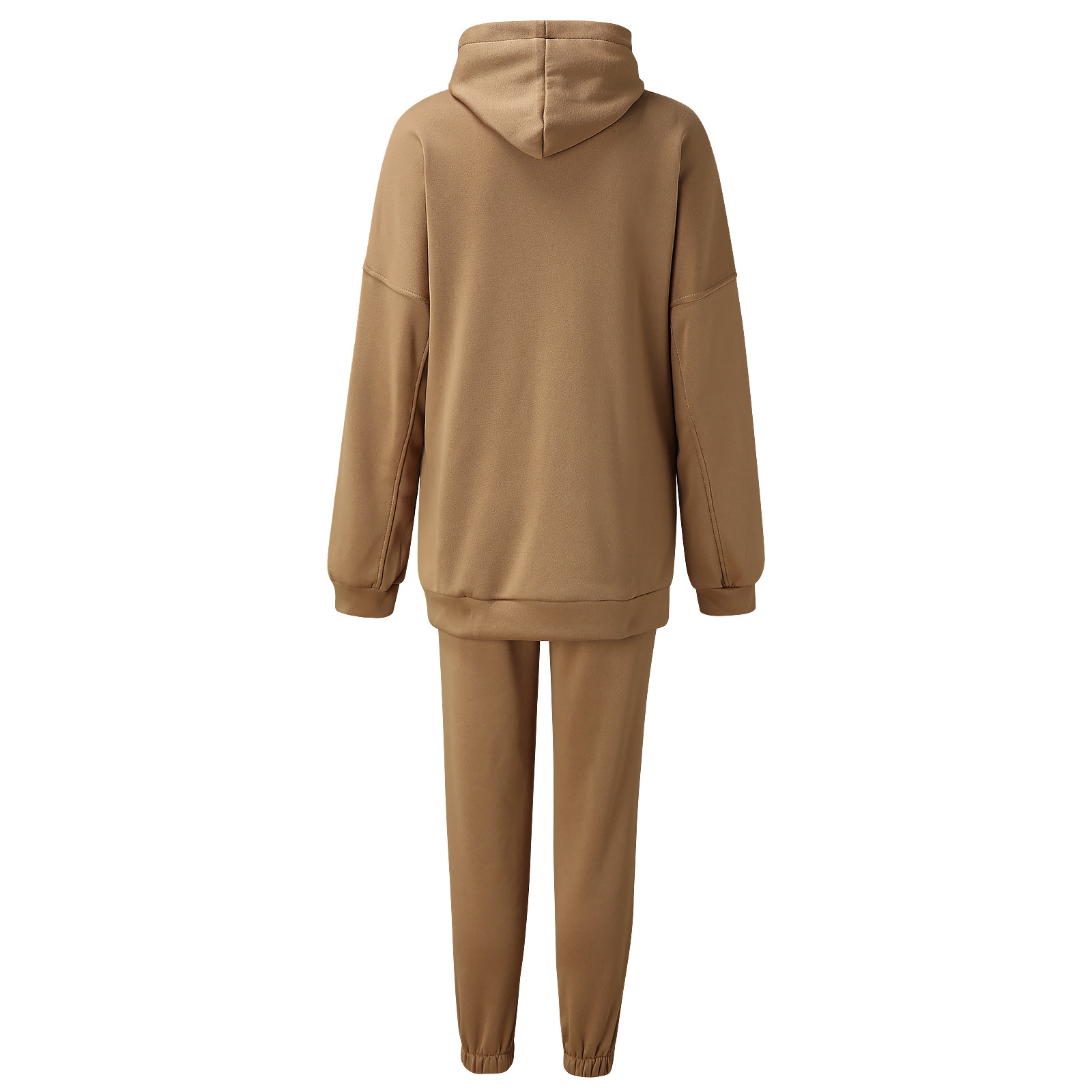 Custom Women's Solid Color Casual Two Piece Outfit 100% cotton Loose Short Hoodies