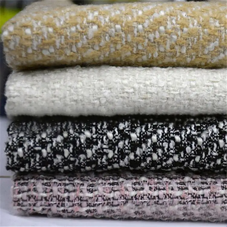 Personalizzazione colore Tweed maglia Cashmere personalizzato 100% lana Jacquard tessuto di lana per vestito