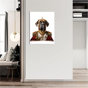 现代卡通动物海报和版画有趣的警犬帆布画宠物店儿童托儿所装饰墙艺术