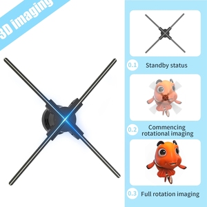 3d Hologram projektör fan reklam ekranı hologram Fan holografik görüntüleme lamba 3d ekran reklam logo ışığı dekorasyon