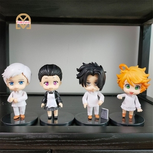 Figuras de YMJ 4 adet/takım söz vermeyen Emma Chibi PVC Model oyuncaklar çocuk hediye anime figürü aksiyon figürleri