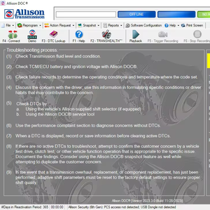 Software diagnostico di trasmissione Premium Allison DOC con file di dati Gen 5 e programmazione V2024.11 - Product Image 1