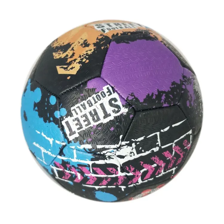 Bola de futebol esportiva americano de rua 2.50mm, pneu preto fosco com espuma de pvc, tamanho 5 de rua