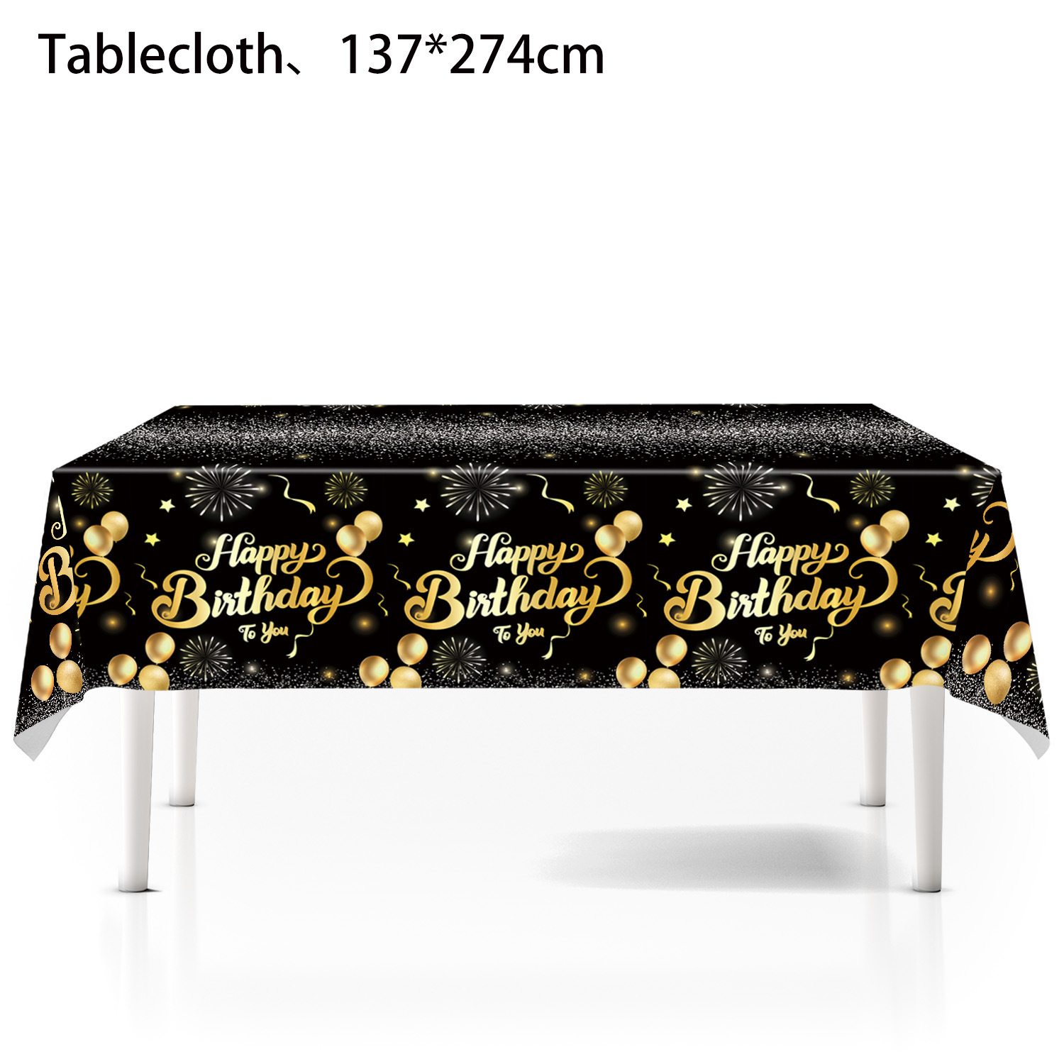 Black gold tablecloth