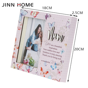 Jinn casa incisione Laser cornice commemorativa cornice per foto regali commemorativi 4x6 "messaggio di testo incornicia regalo per la festa della mamma
