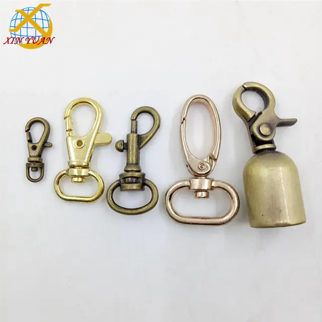 Various colors and types of bag accessories Hardware snap hook alloy key ring buckle spring dog buckle belt bell buckle for bag