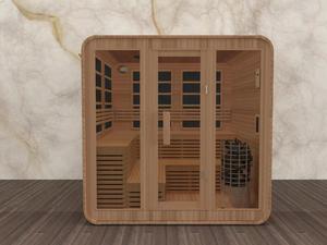 Satılık açık küp kırmızı sedir kızılötesi ve buhar sauna odası
