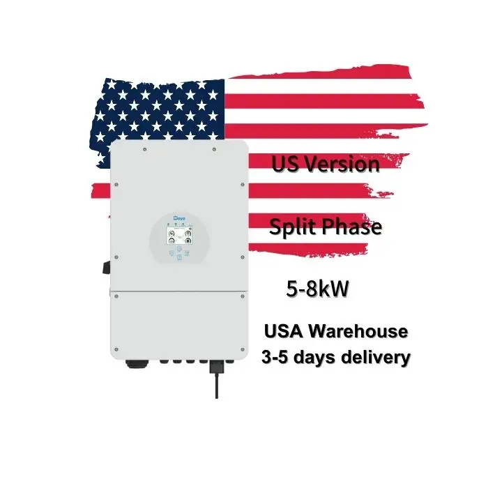 Deye USA Warehouse 5 6 7.6 8kW split phase inverter US Version Inverter On Off Grid split phase inverter 120v 240v