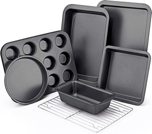 500 מתעד f בטוח תנור 18 חתיכה פחמן פלדה nonstick אפיית אפייה להגדיר גיליונות עוגיות סט תבנית אפייה עם ידיות סיליקון