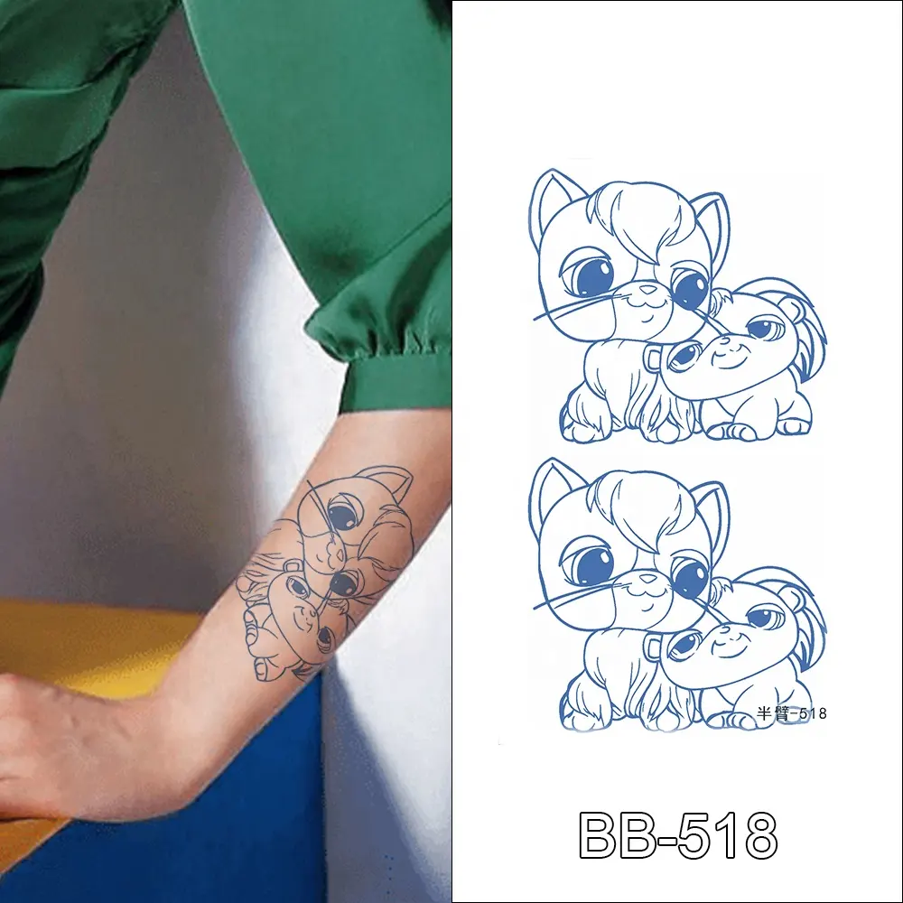 Chinesischer Hersteller Temporärer Aufkleber Wasser transfer Benutzer definierte temporäre Tattoos Semi Permanent Tattoo Aufkleber