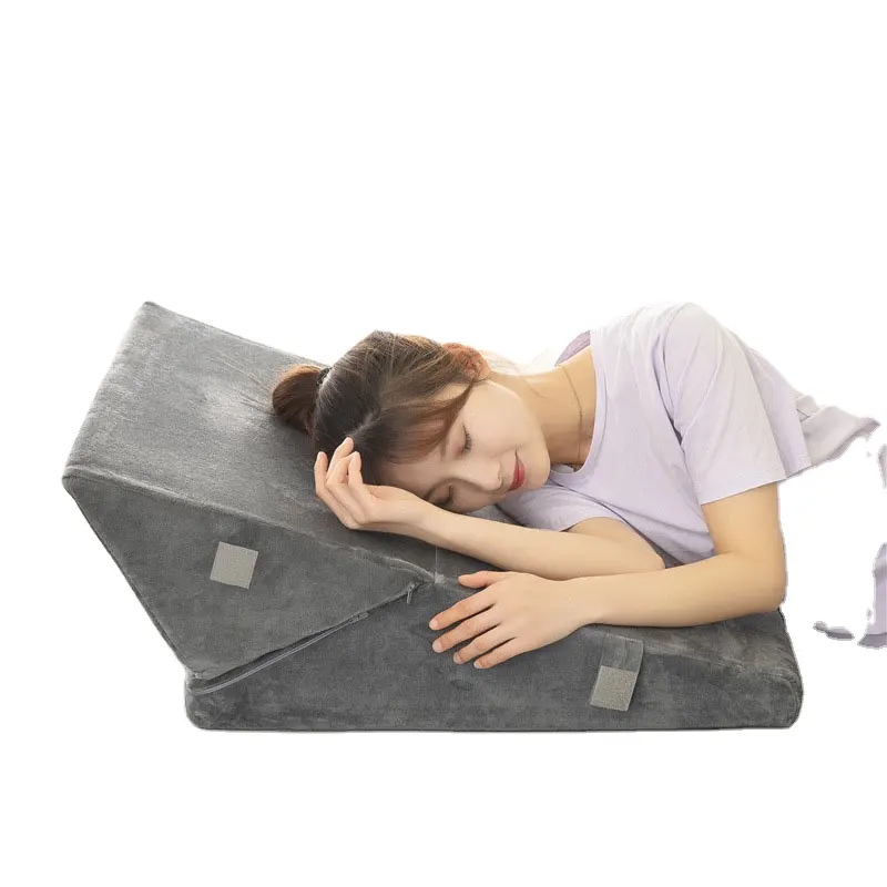 Oreiller multifonctionnel en mousse à mémoire de forme triangulaire pour lit de lecture, coussin de soutien du dos, oreiller orthopédique à mémoire de forme