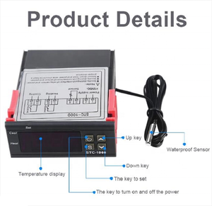 Termostato de salida de dos relé, módulo controlador de temperatura Digital de STC-1000 para incubadora, CA de 110V, 220V, 10A - Product Image 4