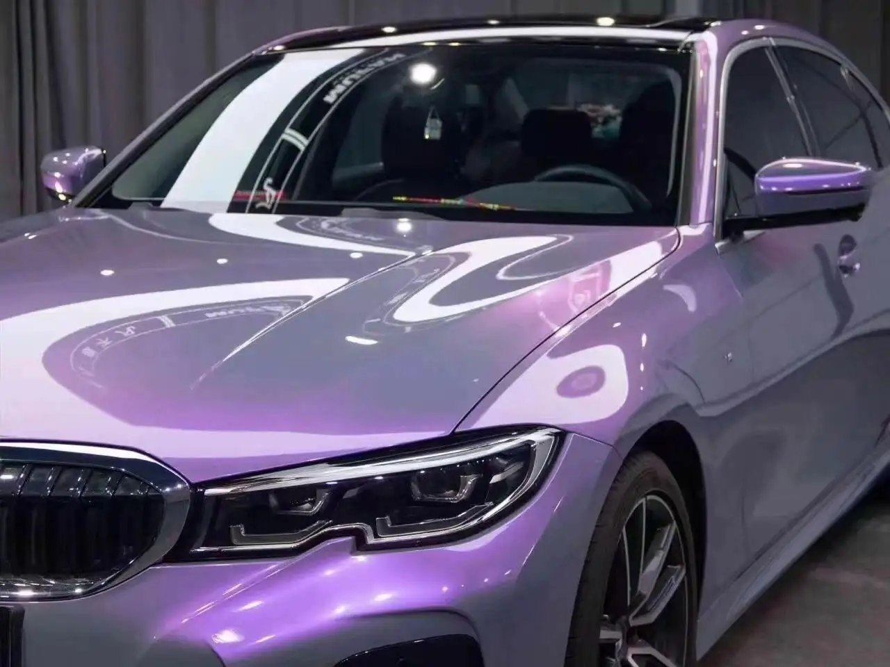 Filme roxo para embrulho de carro, popular, carro, mudança de duas cores, cinza, roxo, rolos